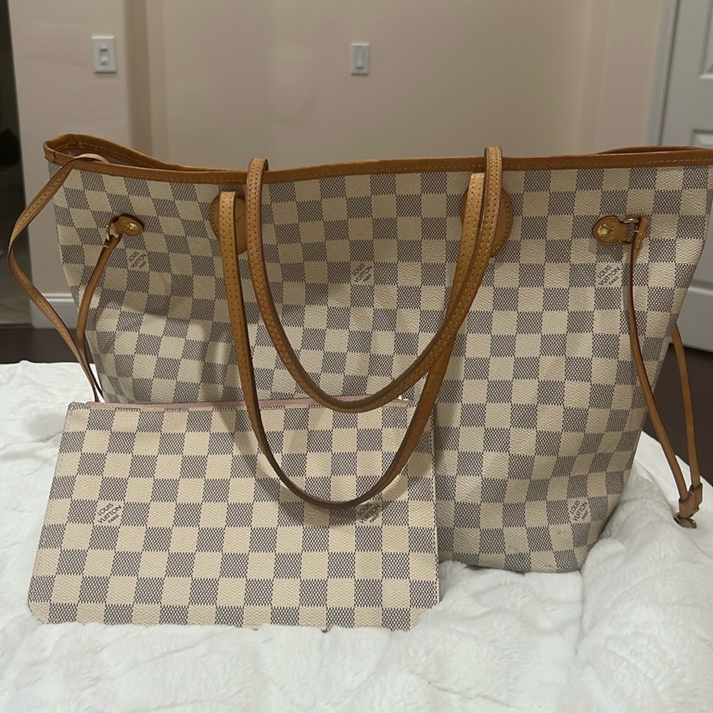 Louis Vuitton Damier Azur Neverfull MM Tote Bag N41605